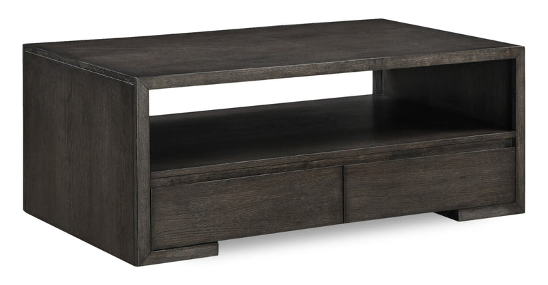 Zelda 48\" Coffee Table with Storage and Shelf – Warm Mocha