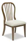 ["Clara Dining Chair with Polyester Fabric, Spindle-Back - Brown"]