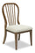 ["Clara Dining Chair with Polyester Fabric, Spindle-Back - Brown"]