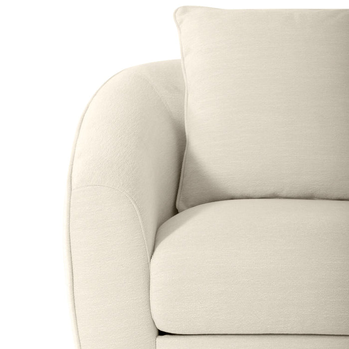 Rio 34.5\" Chenille Fabric Swivel Accent Chair - Ivory White