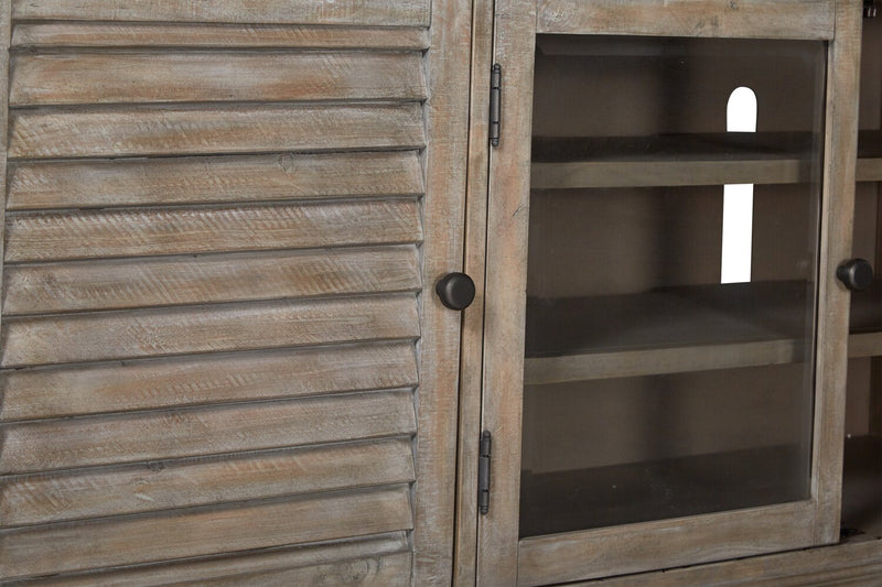 Baron 72” Rustic Pine TV Stand with Storage and Cable Management for TVs up to 80” - Dovetail Grey