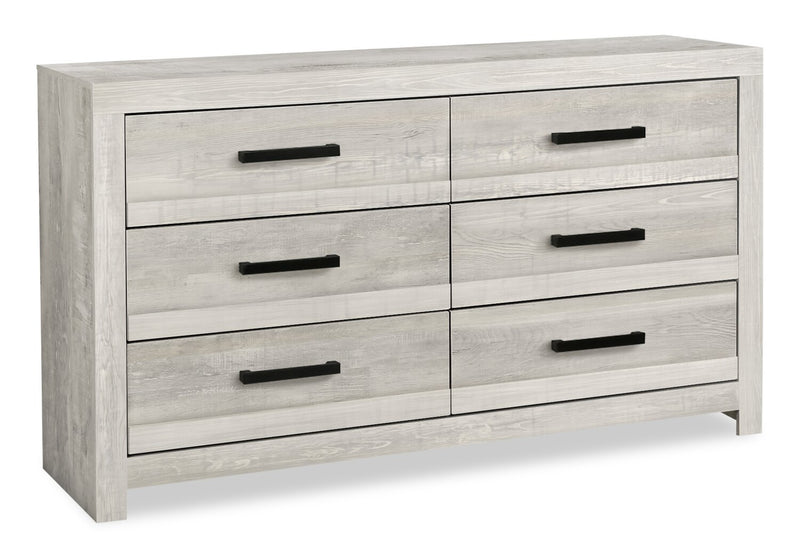 Aspen 6pc Bedroom Set with Bed, Dresser, Mirror & Nightstand, Grey - Queen Size