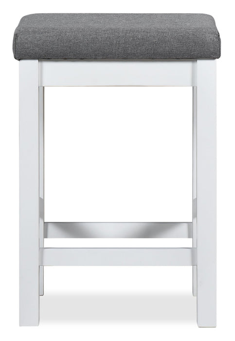 Noah 60” Modern Dinette with 3 Counter-Height Stools and USB Ports - White