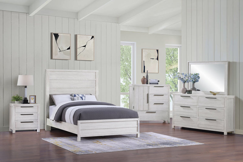 Haven 6pc Bedroom Set with Panel Bed, Dresser, Mirror & Nightstand, White - Queen Size