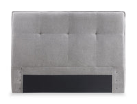 Amos Upholstered Headboard in Grey Fabric, Tufted - Queen Size 