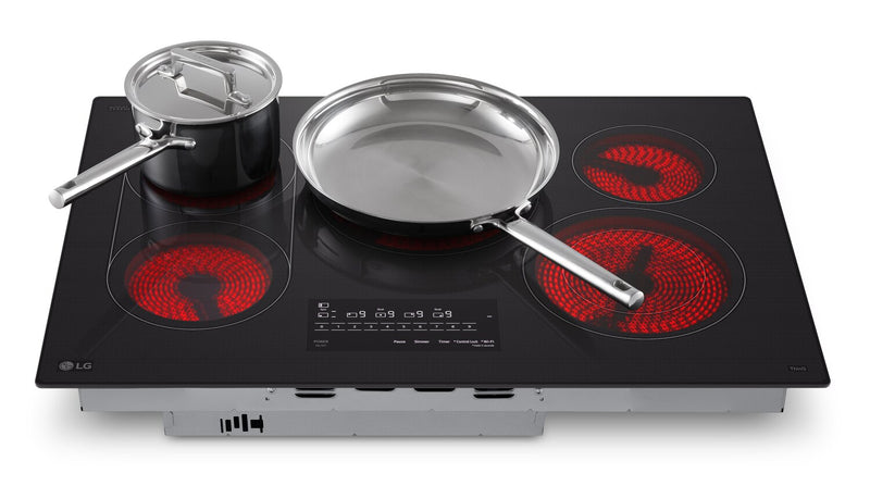 LG 30\" 5-Element Electric Cooktop with UltraHeat™ 3.2kW Element - Black - CBEW3017BE