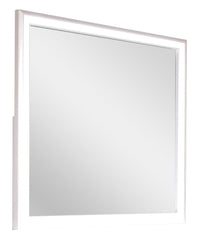 Halo Bedroom Dresser Mirror with LED Light, Glam - White 