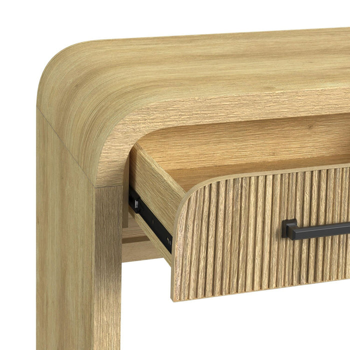 Scott Living Lenore 59” Modern Sofa Table with Storage - Natural