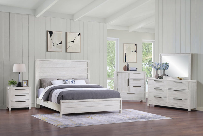 Haven Panel Bed with Headboard & Frame, White - King Size