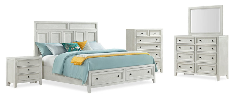 Casa Bedroom Dresser Mirror, Wood, Attachable, Wall Hanging - White