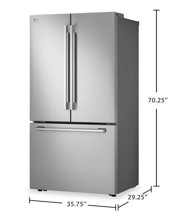 LG Studio 36\" 27 Cu. Ft. Smart Counter-Depth MAX™ French-Door Refrigerator - Stainless Steel - SRFB27S3