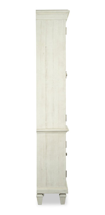 Baron 22” Rustic Pine Pier with Storage and Cable Management - Alabaster