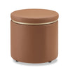 Manitoba 18\" Round Storage Ottoman - Brown Faux Leather