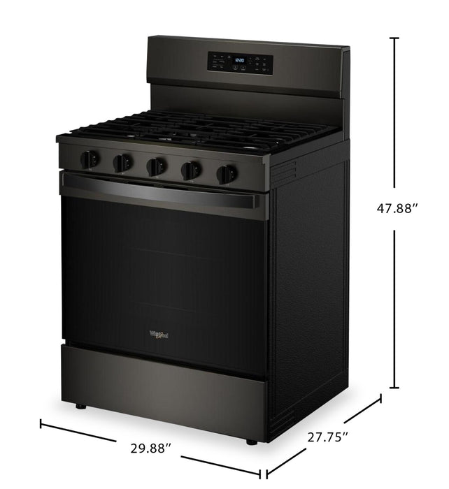 Whirlpool 5 Cu. Ft. Gas Range with Air Fry and Self-Clean - Black Stainless Steel - WFGS5030RV