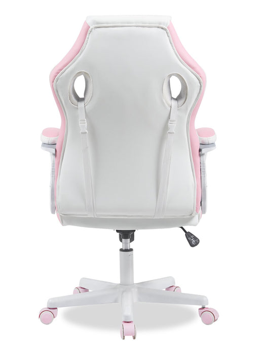 Velocity 24\" Ergonomic Gaming Chair - White & Pink
