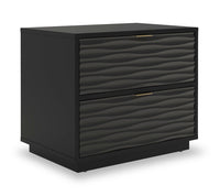 Reese 24” Modern 2-Drawer Cabinet - Black 