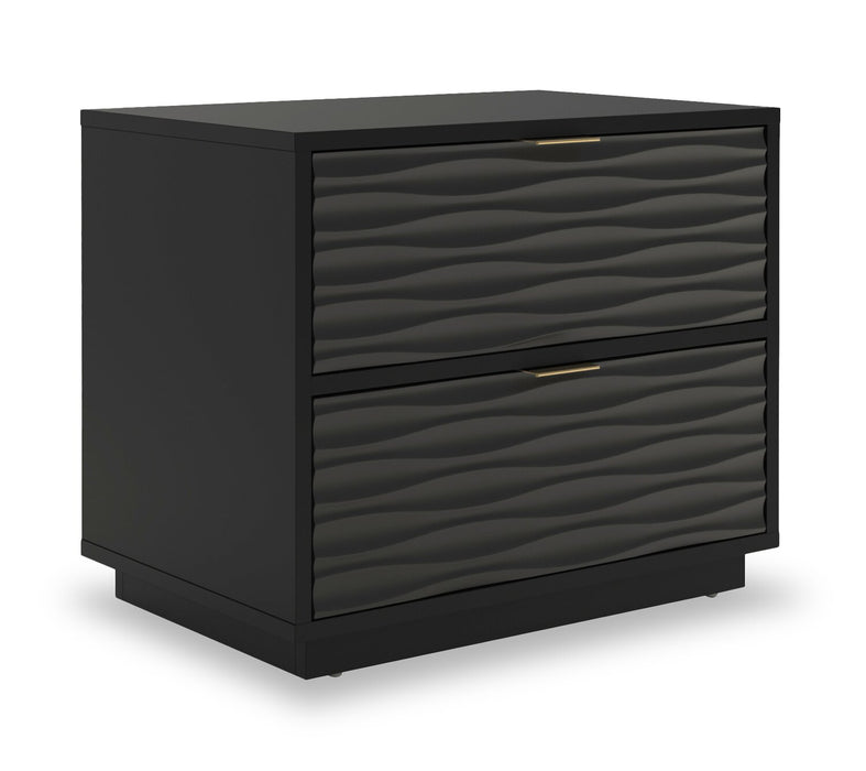 Reese 24” Modern 2-Drawer Cabinet - Black