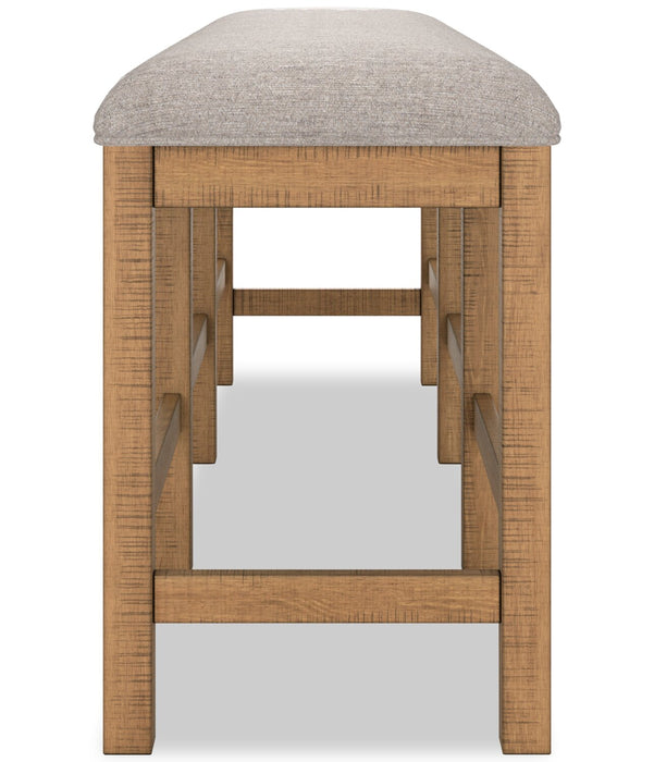 Archer Counter-Height Dining Bench with Fabric Seat, 72\"W - Light Brown