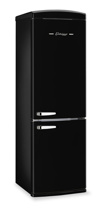Classic Retro by Unique 24\" 12 Cu. Ft. Bottom-Freezer Refrigerator - Midnight Black - UGP-340L B AC