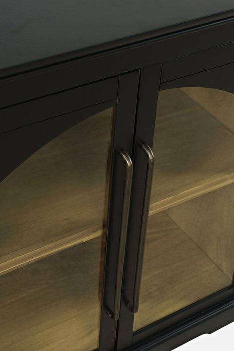 Twyla 33\" Solid Wood Accent Cabinet  with Arched Doors - Black