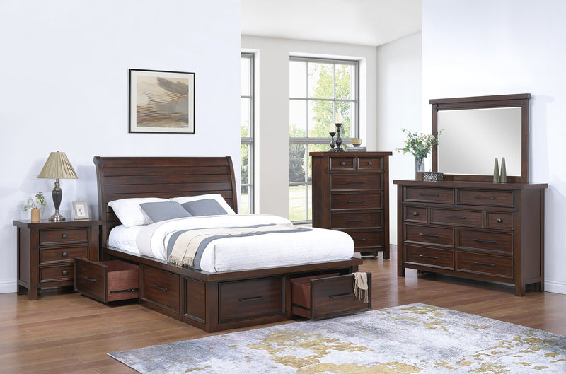 Sonoma Platform Storage Bed with Headboard & Frame, Mango Brown - Full Size