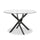 ["Zoe Dining Table with Glass Top, Metal Geometric Base, 47##PACKAGEDETAILSquot;W Round - Black"]