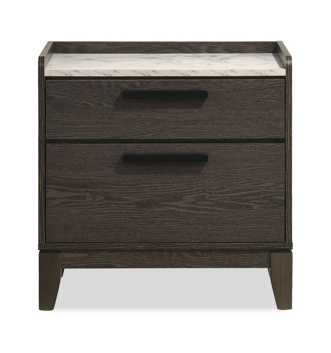 Sable 6pc Bedroom Set with Bed, Dresser, Mirror & Nightstand, Dark Grey - Queen Size