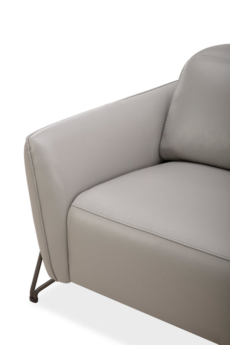 Riviera Top-Grain Genuine Leather Power Reclining Loveseat - Light Grey