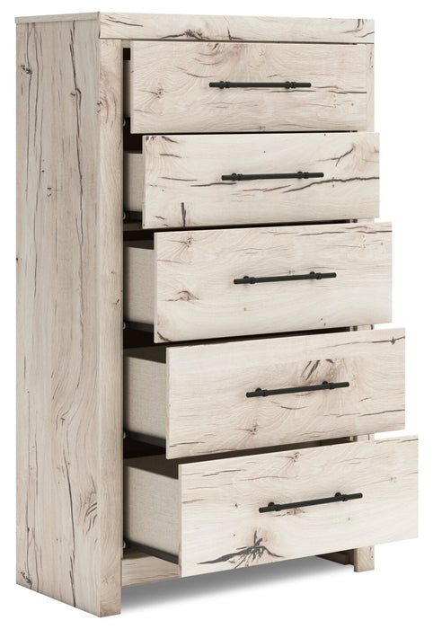 Derekson Bedroom Chest of Drawers, 5-Drawer, 31.7\"W x 53.9\"H - Rustic White
