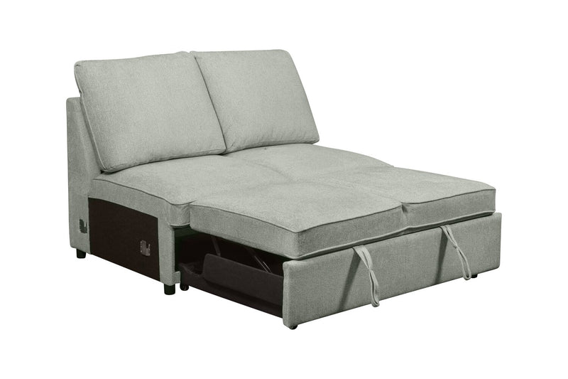 Scott Living Haven 3-Piece Left-Facing Chenille Fabric Cuddler Sleeper Sectional - Seafoam Blue