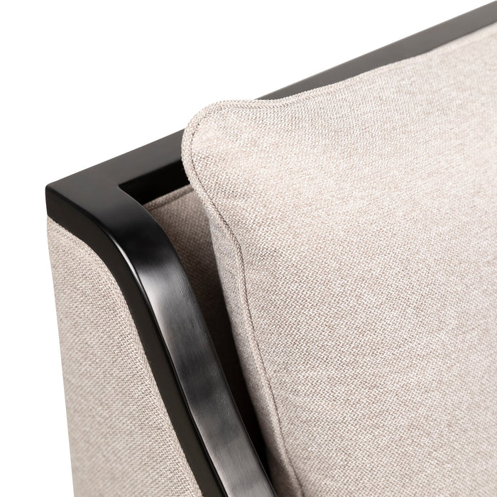 Posh 28.14\" Fabric Accent Chair with Removable Back and Seat Cushions and Wood Legs - Beige