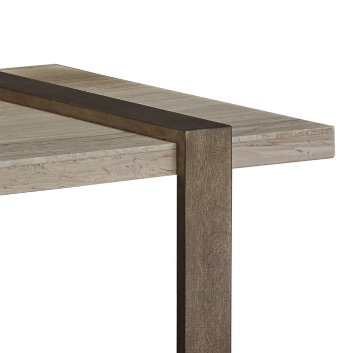 Cyprus 48” Modern Coffee Table - Beige/Bronze