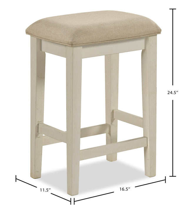 Nyles 60\" Contemporary Console Table with 3 Counter-Height Stools and USB Ports- Buttermilk