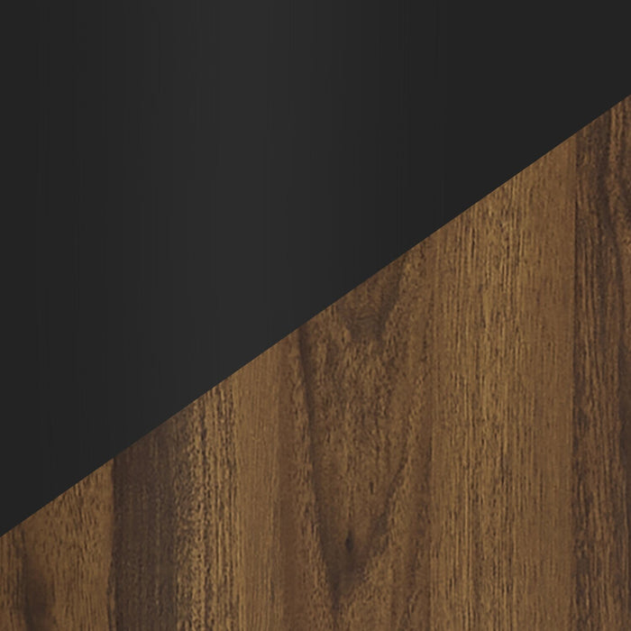 Elle 72\" Rustic TV Stand with Storage and Cable Management for TVs up to 80\"- Dark Brown and Black