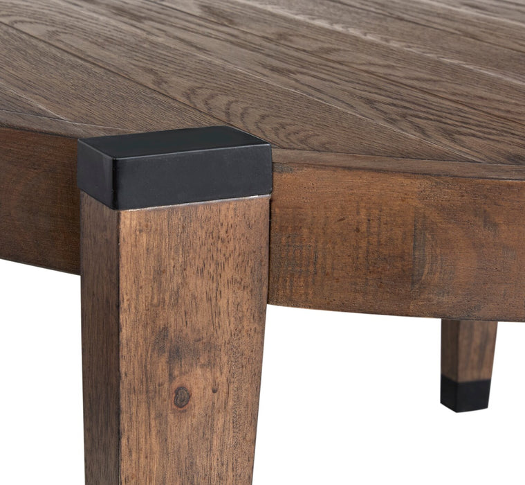 Gordon 38” Round Solid Wood Coffee Table - Brown