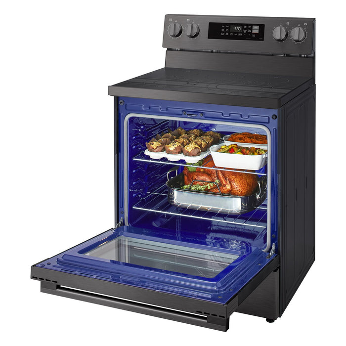LG 6.3 Cu. Ft. Smart Electric Range with Air Fry - Black Stainless Steel - LREN6323ZE