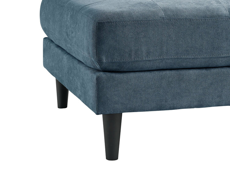 Metro 63\" Fabric Ottoman with Tufted Cushion - Denim Blue