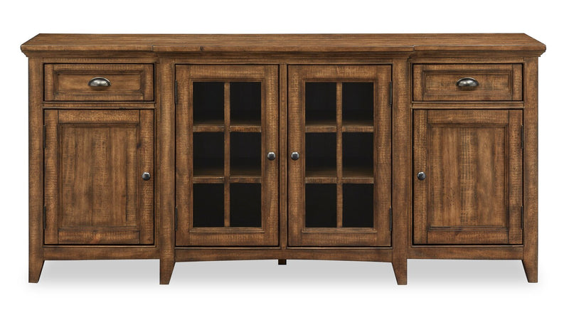 Wesley 70\" Traditional TV Stand with Storage and Cable Management for TVs up to 75\" - Toasted Nutmeg