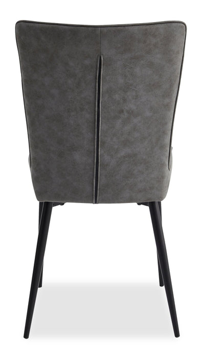 Tavo Dining Chair with Microfibre Polyester Fabric, Metal - Grey