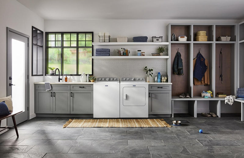 Maytag 5.4 Cu Ft. Top Load Agitator Washer and 7.0 Cu. Ft. Pet Pro Electric Dryer – White - MATL56WW