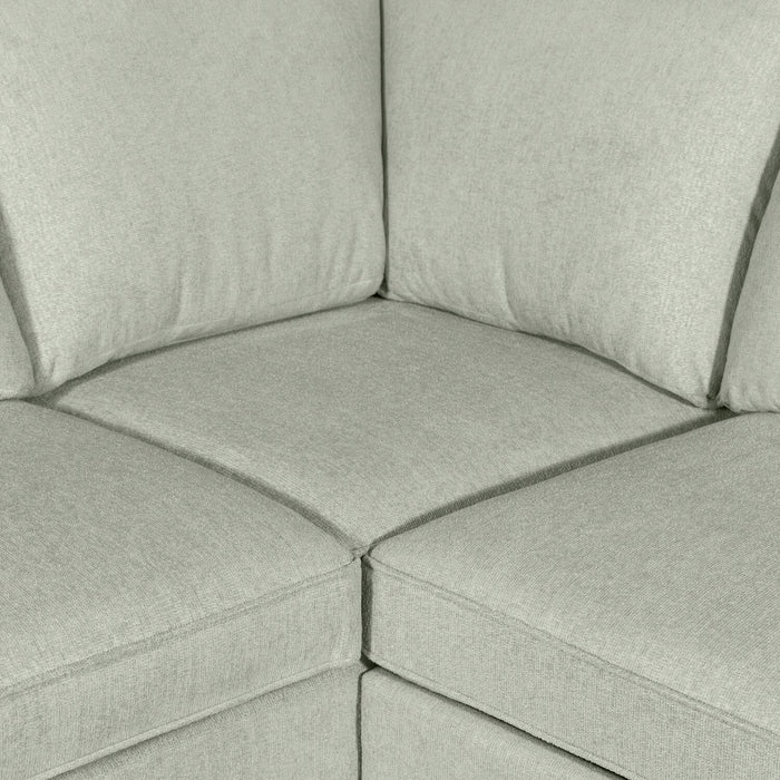 Scott Living Haven 4-Piece Left-Facing Chenille Fabric Sleeper Sectional with Storage Chaise - Seafoam Blue