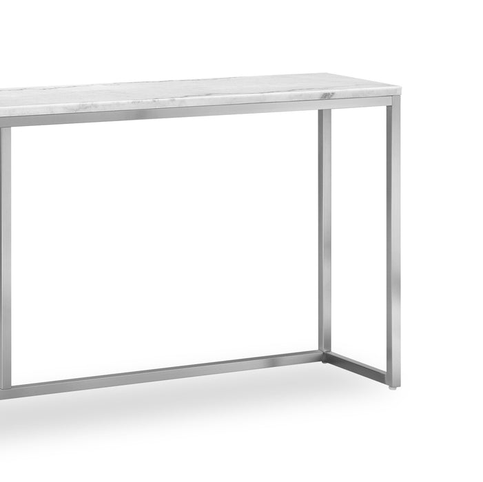 Sampson 72\" Modern Marble Sofa Table - White