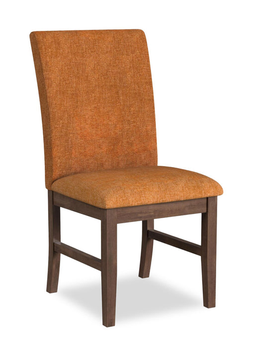 Rain 7pc Dining Set with Table & 6 Orange Chairs, 72\"W - Orange/Brown