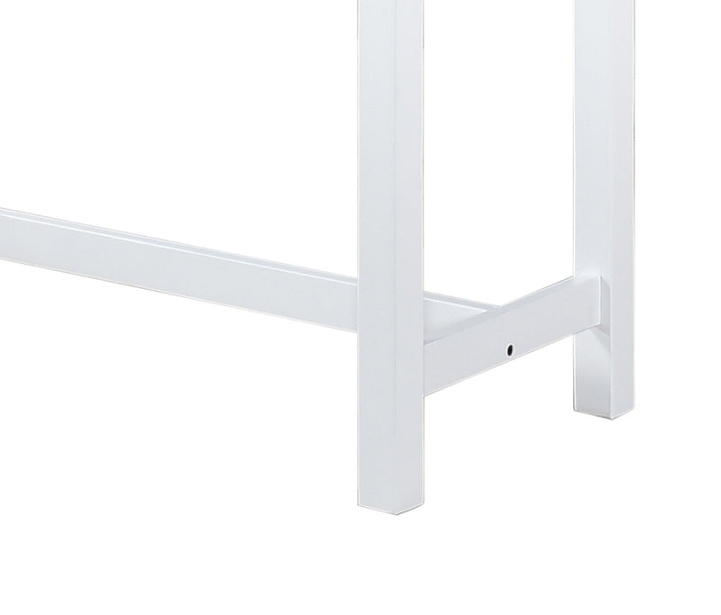 Noah 60” Modern Dinette with 3 Counter-Height Stools and USB Ports - White