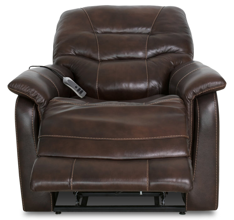 Parker 36\" Genuine Leather 3-Position Power Lift Reclining Chair - Brown