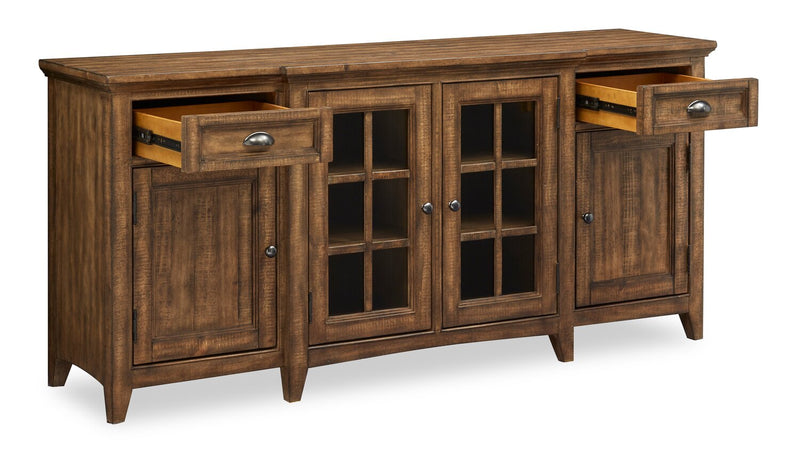 Wesley 70\" Traditional TV Stand with Storage and Cable Management for TVs up to 75\" - Toasted Nutmeg