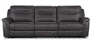 Floy 116.5\" Faux Suede Power Reclining Sofa with Power Headrests and USB Ports - Grey