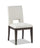 ["Zelda Dining Chair with Chenille Fabric - White & Espresso Brown"]