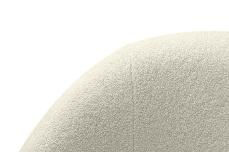 Lola 28.7\" Chenille Boucle Fabric Curved Accent Chair with Removable Seat Cushion - White