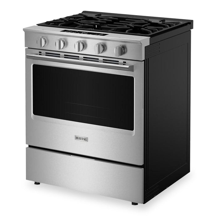 Maytag 30\" 5 Cu. Ft. Slide-In Gas Range with No Preheat Air Fry - Fingerprint Resistant Stainless Steel - MSGS7030SZ